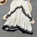 Vacation style lacepatchwork suspender dress female summerk-stylev neckasymmetrical fairy elegant long skirt slimming look