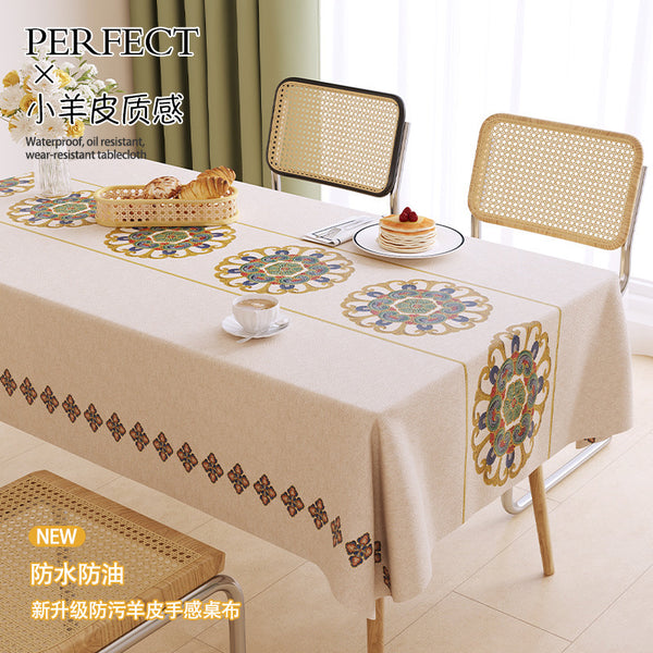 European tablecloth waterproof and oil-proof leave-in dining table tablecloth rectangular dining table cloth coffee table cover multi-function