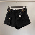 American retroworkwear hot girl hot pants denim shorts women's new arrival summer high waistloose pantspetitesstraight-leg pants