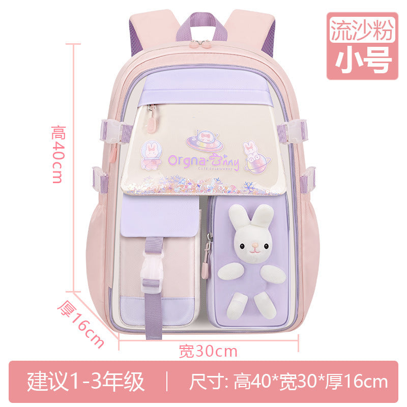 quicksand children's schoolbag for elementary school girls grades 1-3-6 cute princess reducing the burden backpack wholesale