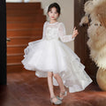 Flower girl dress kids princess dress host piano performance classygirl catwalk trailing skirt swallowtail cross-border