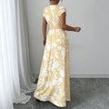 new european and american style french print elegant dress
