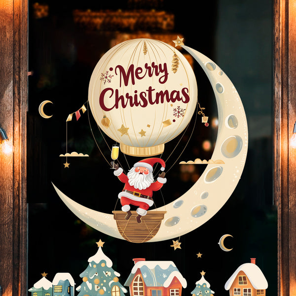Christmas   Christmas moon balloon Santa decoration beautification bedroom room living room wholesale