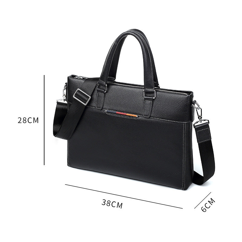 New leather men's bag large capacity men's briefcase casual fashion computer bag first layer cowhide men's handbag