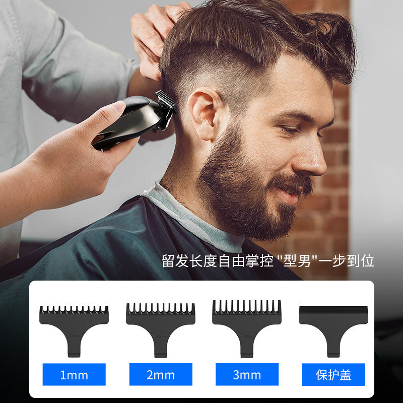 Customized cross-border new hairdressing shop electric bald head shaving hair clipper rechargeable bald head push