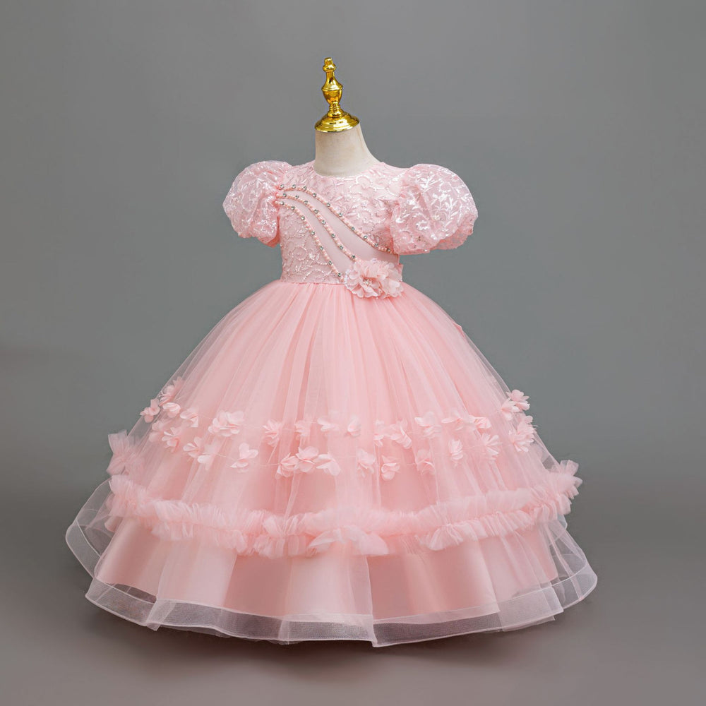 Ready-to-ship new children's formal dress sequin wedding princess dress little girl birthday party dress kids dress