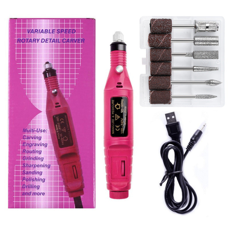 Mini nail drill set - portable electric nail file & polisher kit