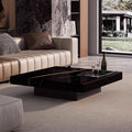 Ready-to-ship luxury stone coffee table - italian minimalist style, perfect for small apartments. high-end, large-sized square coffee table for home living rooms
