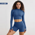European and american style half-zip long sleeve yoga top - compression running activewear for high-intensity outdoor workouts - women's quick-dry yoga shirt