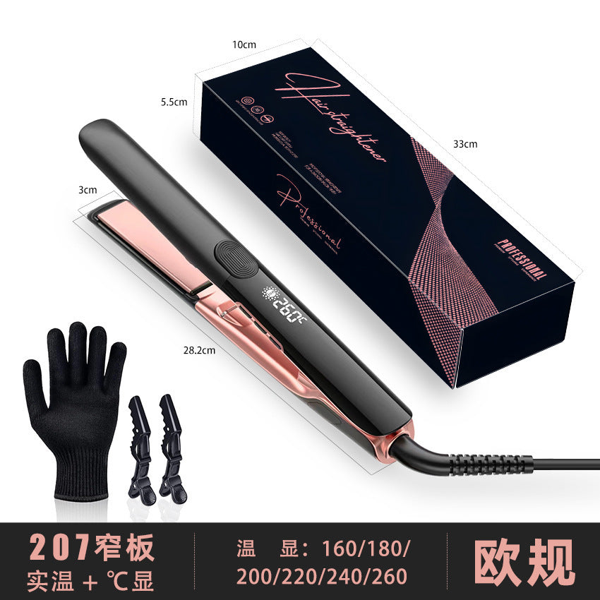 Cross-border vibration straight plate clip-roll straight dual-purpose electric splint household curling iron straightening plate negative ion high temperature hair straightener