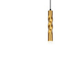 Luxury twisted gold linear pendant light - nordic minimalist single head hanging lamp for bedroom, bar, dining room, hallway, hotel