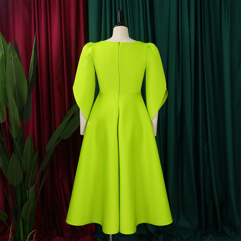 Q112   new arrival: elegant and chic fashionable evening gown, full skirt, african dress