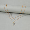 Multi-layer crystal necklace wholesale fashion cross-border stacking jewelry new arrival gold-plated water drop socialite long sweater chain for women