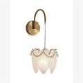 French cream style glass feather wall lamp - bedroom, bedside, living room, background wall, popular corridor, light luxury lighting fixture
