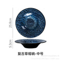 Japanese retro kiln-change high-value western food soup plate business hotel restaurant high-grade creative straw hat plate deep plate