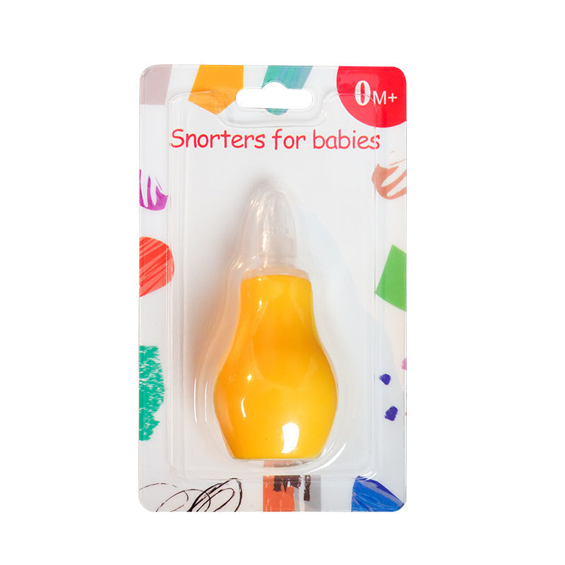 English card, pump type neonatal baby nose suction, snot cleaner, silicone baby nose suction.