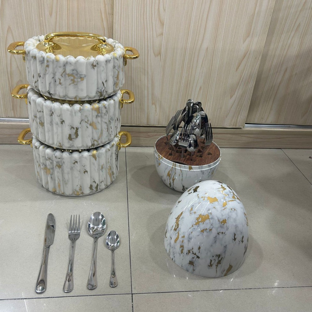 Food warmer 3pcs foreign trade column double-layer thermal insulation box 1.5l-2.0l-2.5l thermal insulation lunch box