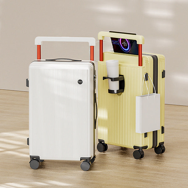 Cross-border high-end suitcase, wide tie rod, strong and wear-resistant 24-inch cup holder, silent universal wheel travel password box.