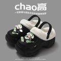 Clogs fleece-lined women's outwear winter 2023new arrivalthick soleincreased popularcasualheattechnon-slip cotton shoes for women