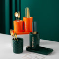 Scandinavian style casual embossed ceramic chopstick barrel suit kitchen combination chopstick cage multi-purpose fork spoon storage rack