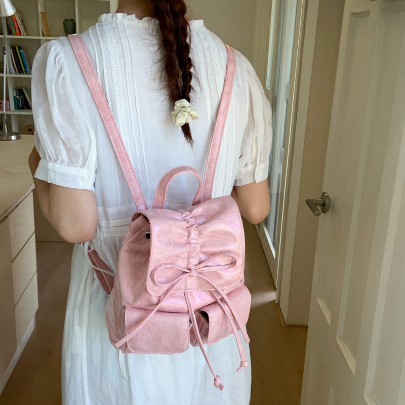 Cross-border Korean version backpack women's 2025 new trendy versatile shoulder bag going out commuter small backpack