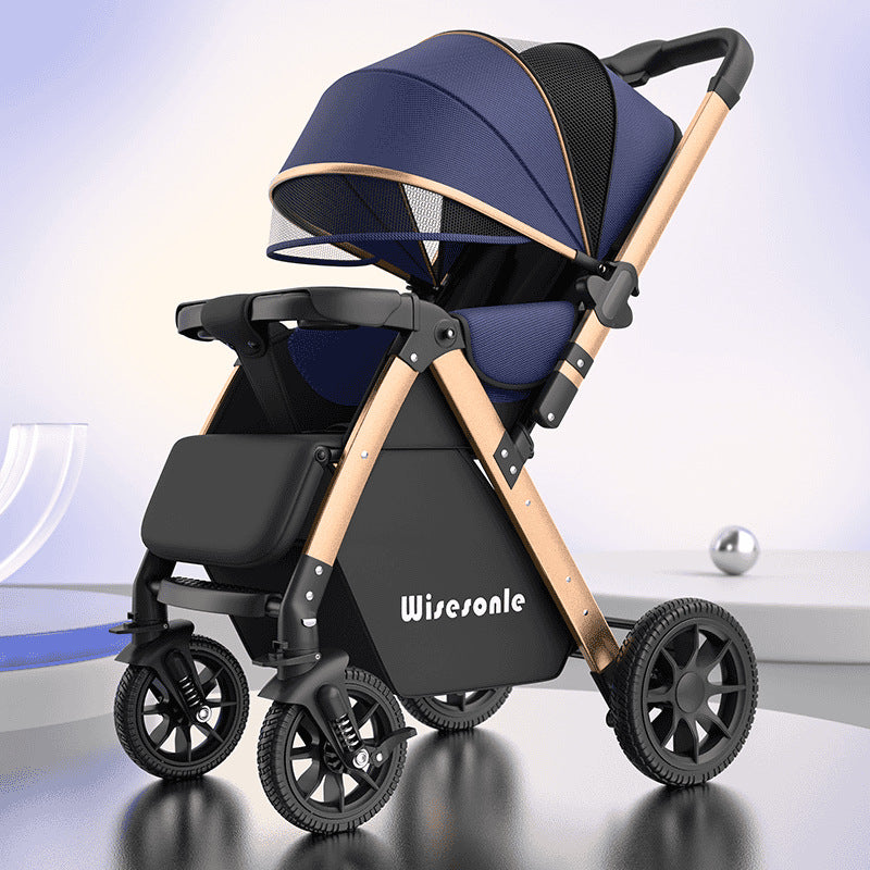 Baby stroller, reclining newborn baby, lightweight, foldable, two-way landscape, kids can sit, handy gadget, foldable, one-hand foldable