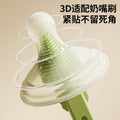 Portable silicone baby bottle brush - gentle cleaning brush for bottles - newborn bottle brush set for home use
