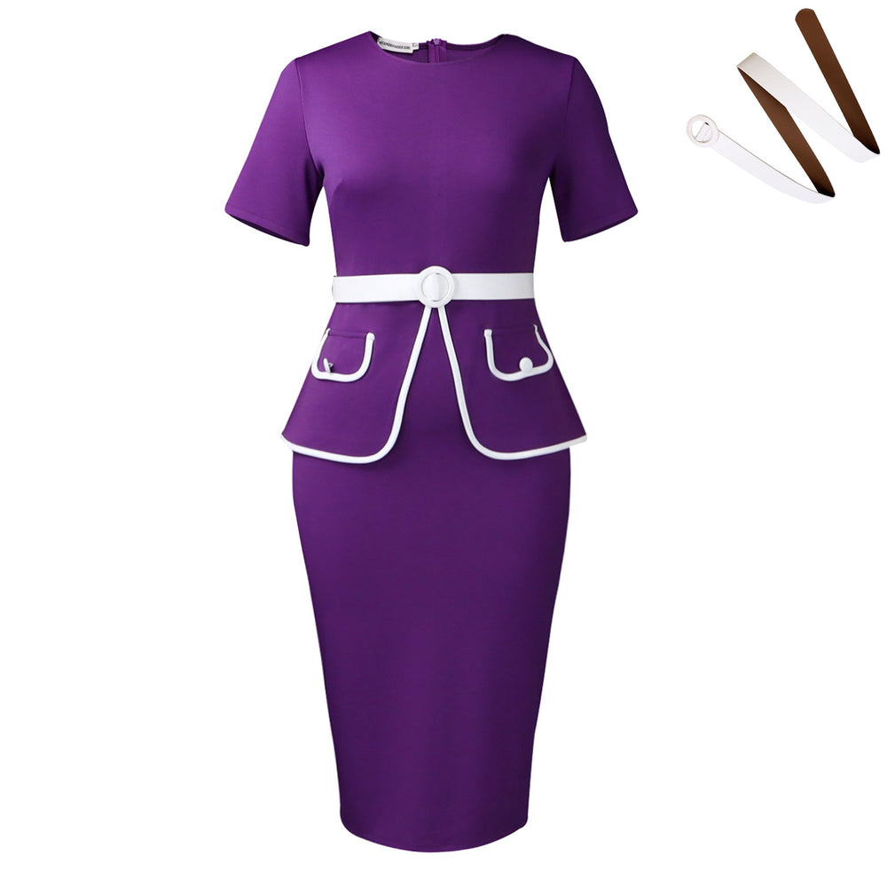 D3339  women's fashion european and american style elegant stretch bodycon short sleeve office lady african plus size dress
