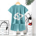 "stylish digital 67 print," perfect for summer wear, boys' outdoor sports t-shirt set