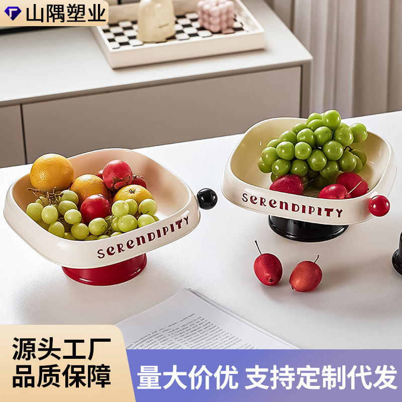 Cream feng shui fruit plate household living room coffee table desktop dried fruit plate Nordic style candy box nut snack plate