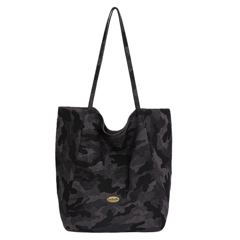 Casual large-capacity camouflage shoulder bag double-sided backpack autumeasiest for matchniche style shoulder bag relaxed handbag