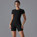 Fashion nude short sleeve t-shirt yoga suit high waist hip lifting tightshorts quick-drying running sports fitness suit