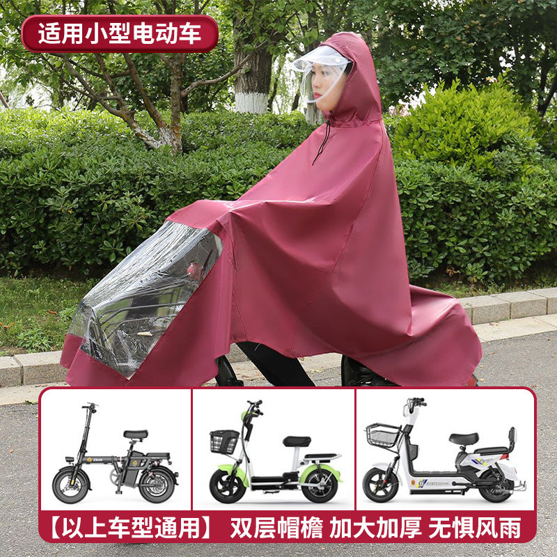 Heavy-duty raincoat poncho for electric bikes, motorcycles, and scooters - outdoor portable full body rain protection - single or double - pvc material