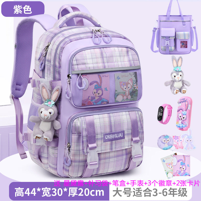 2026 new school backpack for girls, grades 1-6: ultra-lightweight, ergonomic, and spine-protecting backpack for elementary school students