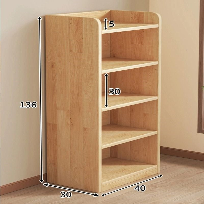 Solid wood bookshelf living room simple floor bookcase student storage rack children's home multi-layer bedroom storage cabinet