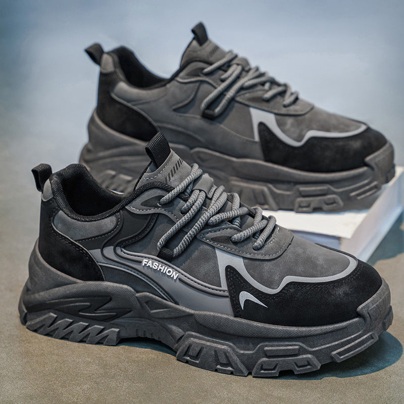Men's shoes: 2026 spring new arrivals - trendy color block chunky platform dad shoes, european style, premium casual sneakers