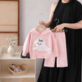 Kids' sweater set - new autumn/winter collection - baby girl cute cartoon puppy hooded knit sweater and pants set