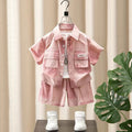 Boys' summer outfit set:  new cool & stylish short-sleeve two-piece set for baby boys - trendy summer fashion for kids