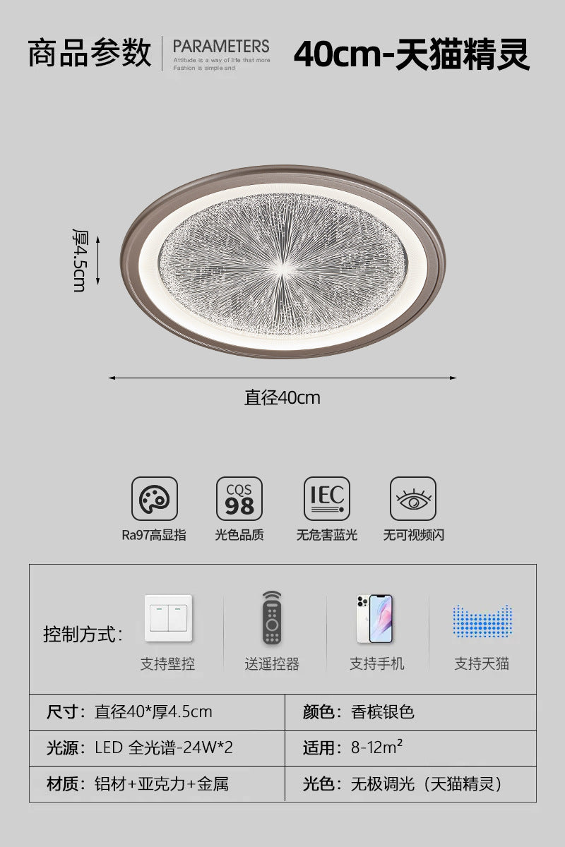Bedroom ceiling light 2025 new modern simple light luxury high-end designer eye protection room master bedroom lighting