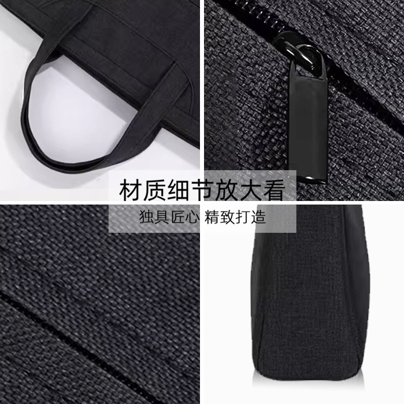 Oukeqi large capacity business briefcase office conference document bag portable business trip laptop bag print logo