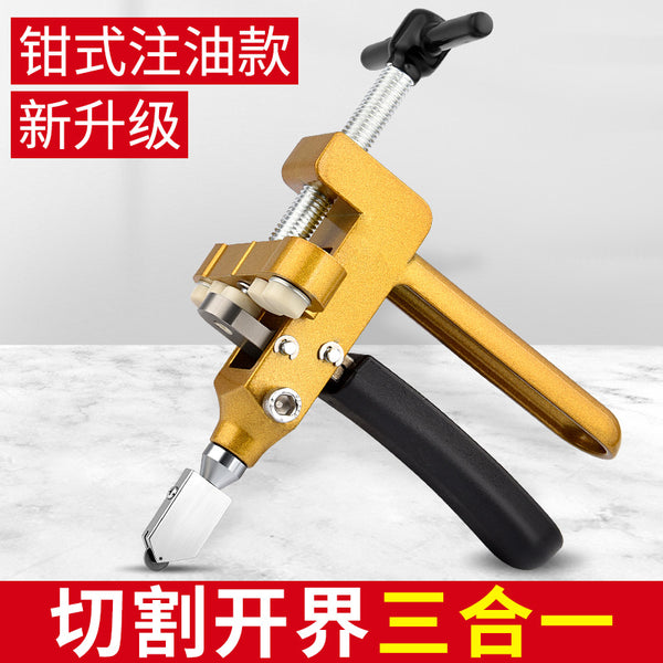 Glass knife household diamond boundary opener, special artifact for cutting thick tiles, multi-functional roller type hand grip head
