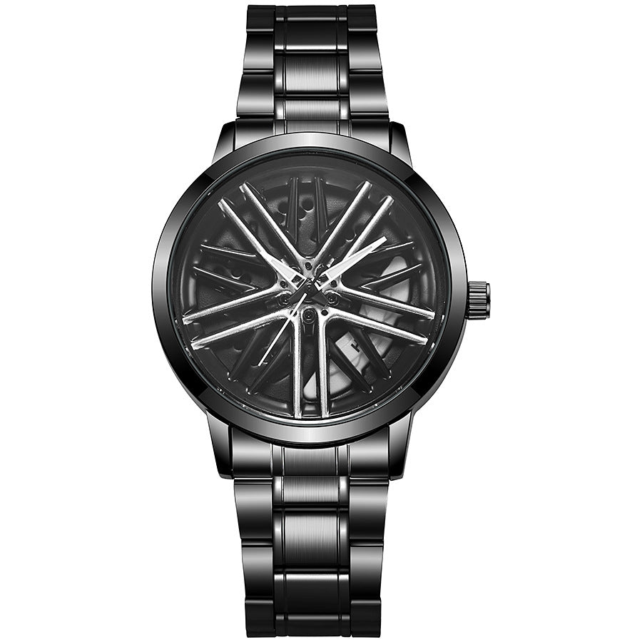2025 new sports car wheel rotating watch - men's quartz watch with stylish car wheel design