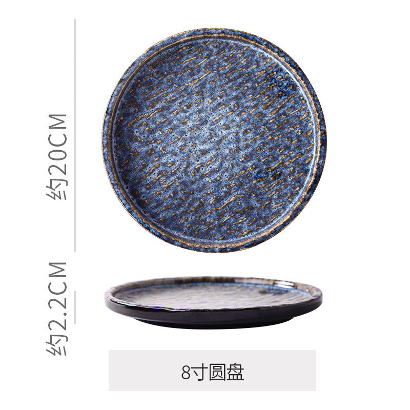 Japanese retrostylish bowls and plates hotel tableware combination kiln ceramic western dinner plate sushi plate steak plate suit