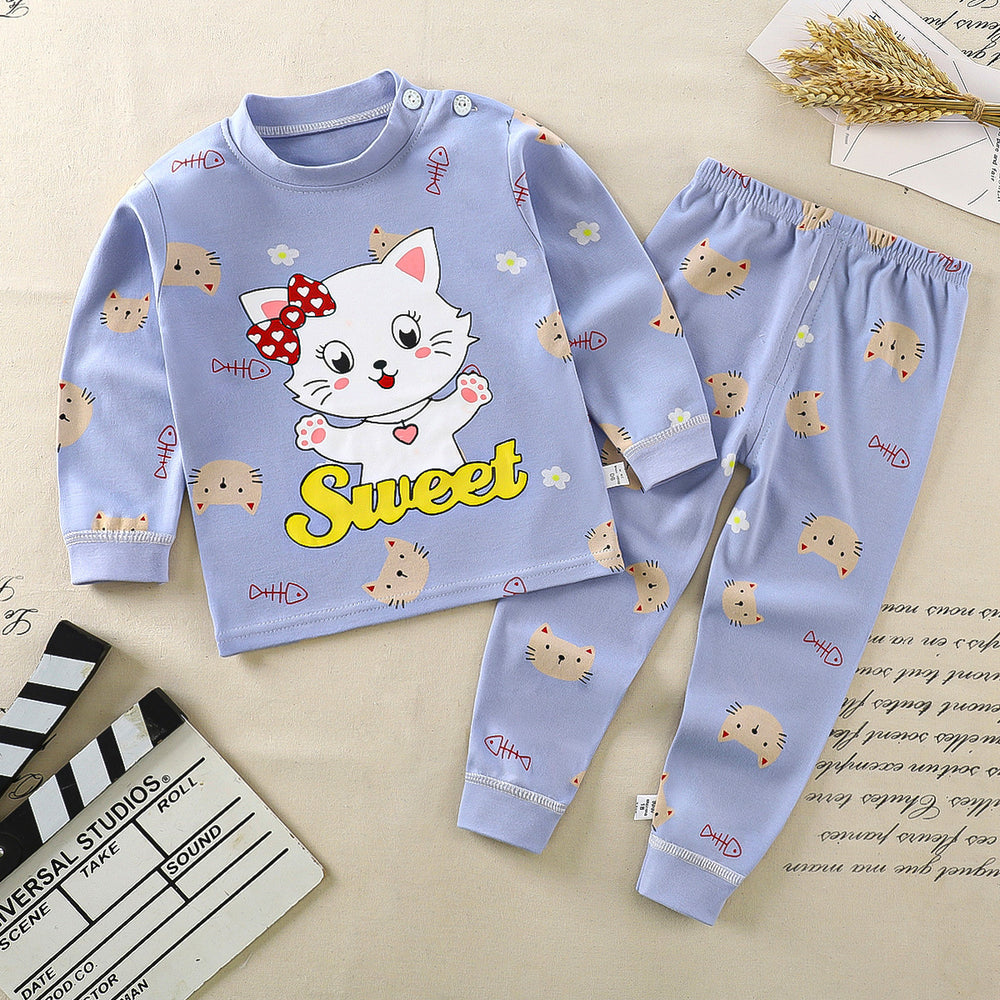 Kids' cotton pajama set - girls' & boys' thermal underwear - wholesale children's home wear