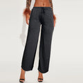 fashionpants women's loose style women's pants drawstring flap pocket pants sports fitness pants