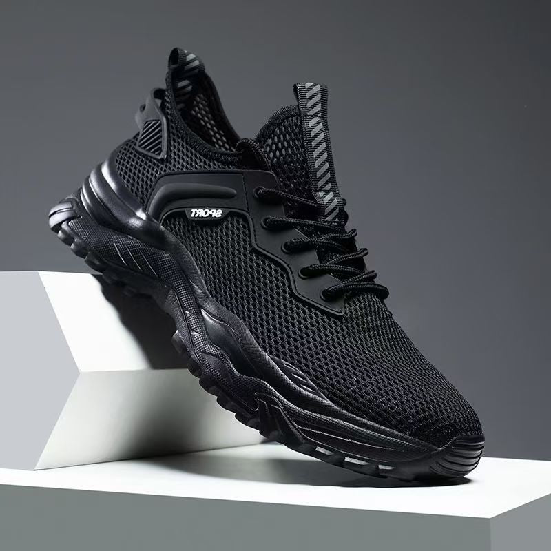 2025 new winter breathable men's shoes - lightweight, thin mesh sneakers with hollowed-out design - white student athletic shoes for men