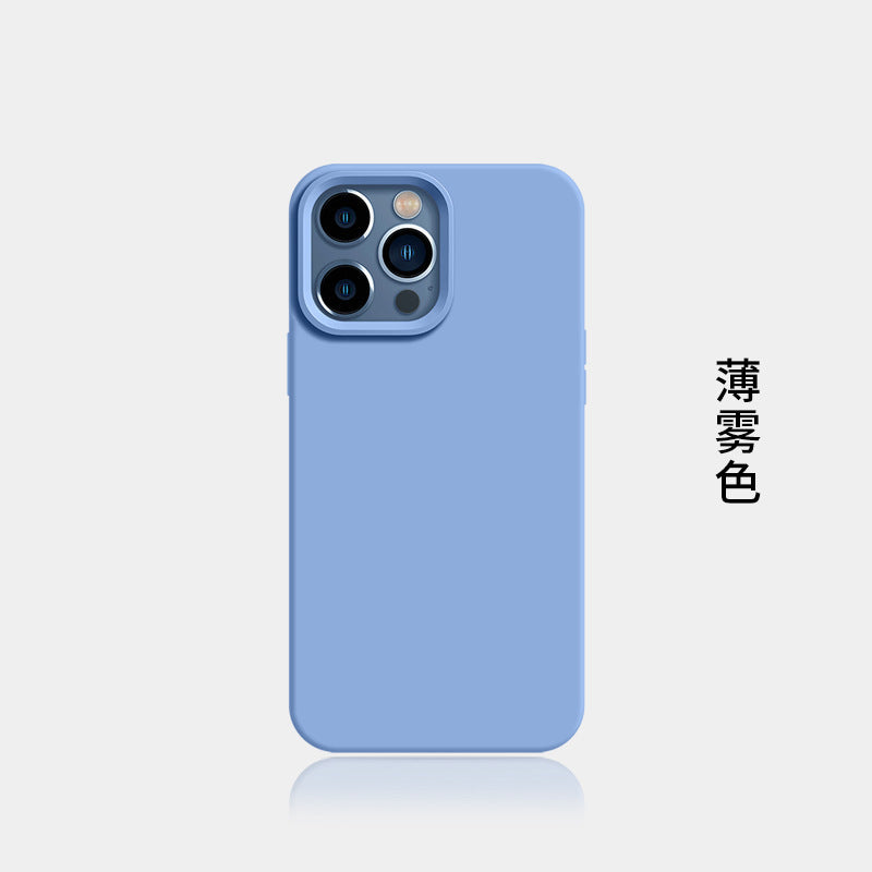 Suitable for iphone16pro liquid silicone mobile phone case new arrival apple 15 large hole all-inclusive 2 pure color protective cover soft
