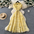French chic lace 3d floral cutout dress - new high-waisted, slimming, elegant maxi dress for women