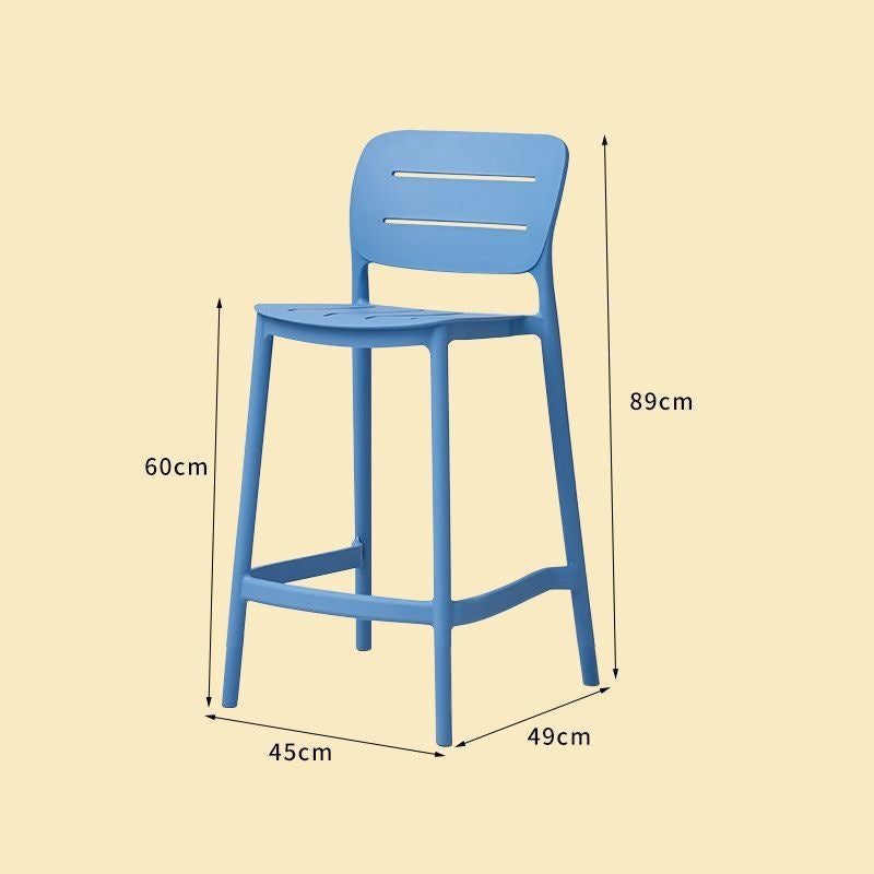 Nordic designer bar stool - modern minimalist, light luxury plastic bar chair, stackable, trendy bar outdoor high stool