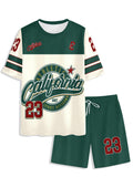Men's casual tracksuit set, featuring a "32" number print, a popular cross-border european and american style